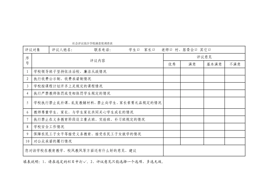 张汴学校学生评教表_第3页