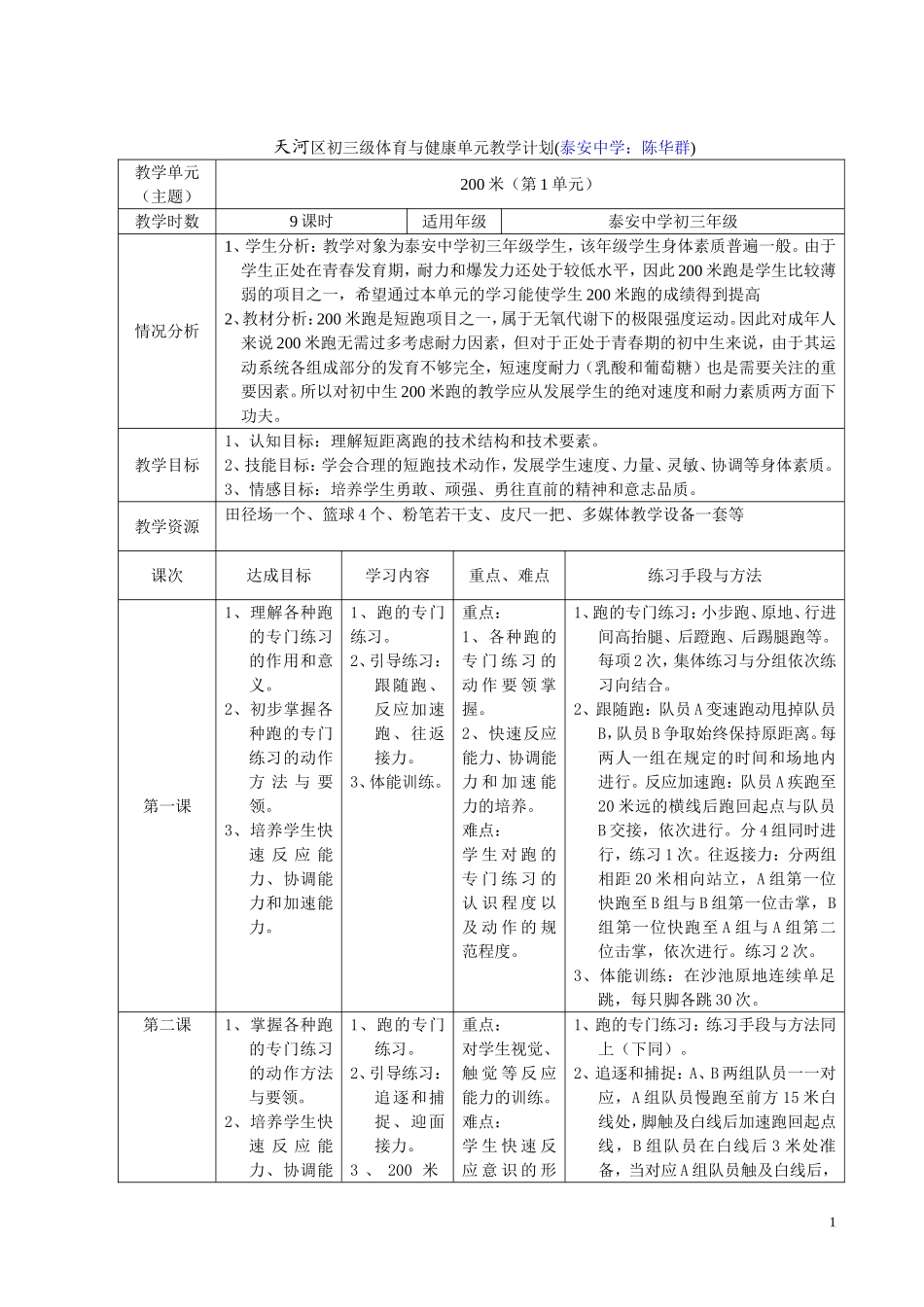 泰安中学200米_第1页