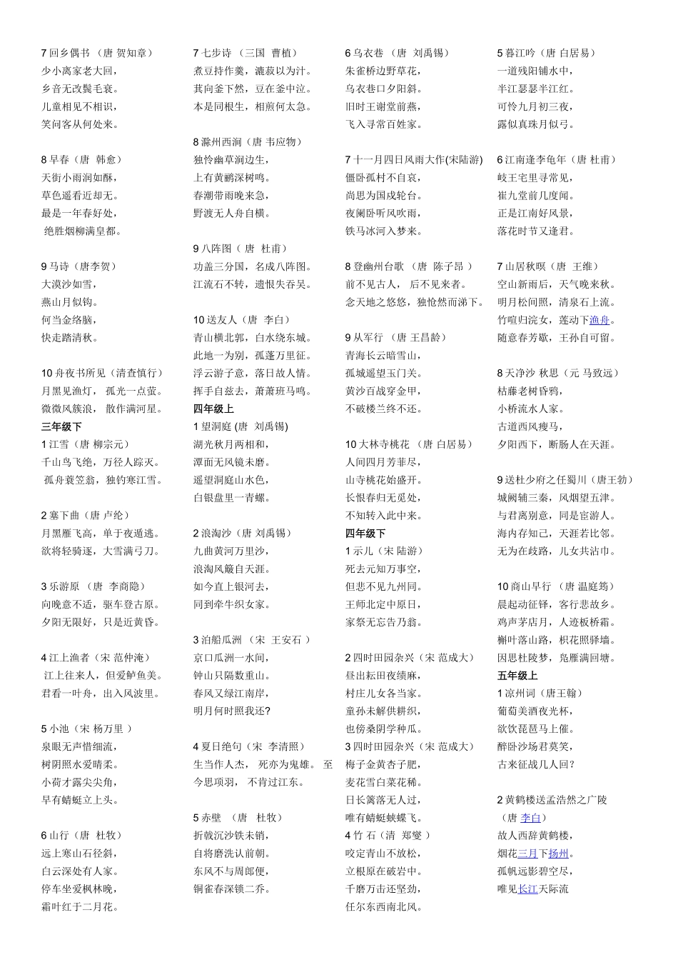 小学必备古诗_第2页