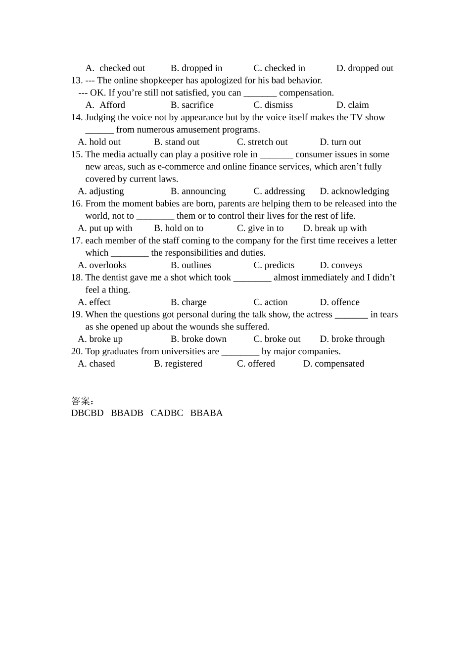 动词和动词词组错题集_第2页