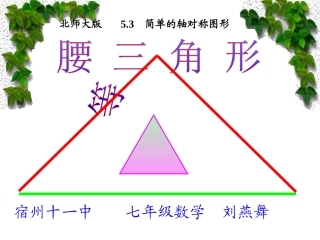 北师大版七年级下册53等腰三角形的性质
