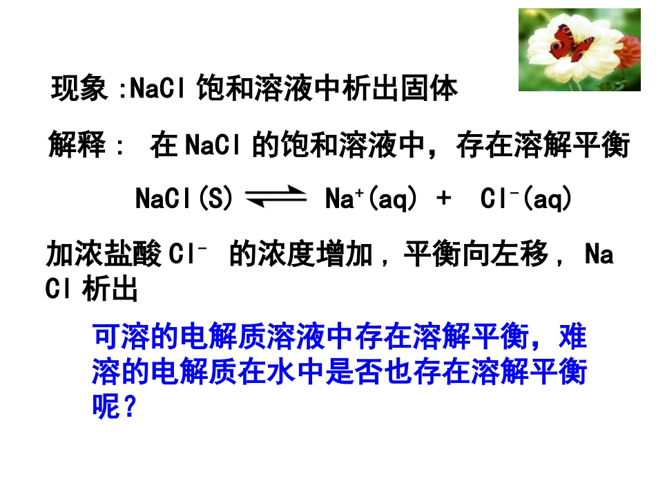 难溶电解质的溶解平衡第一课时_第3页