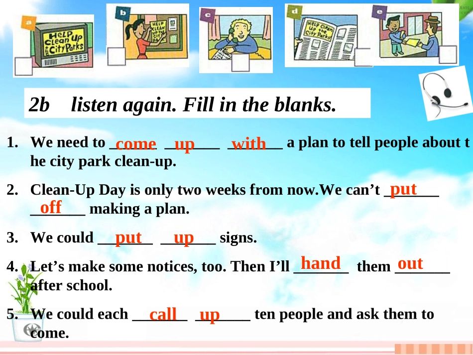 2014春季_新人教版八年级下英语_Unit_2_I'll_help_to_clean_up_the_city_parks_全单元课件_第3页