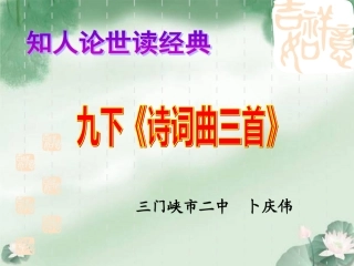 九下《诗词曲三首》说课课件11