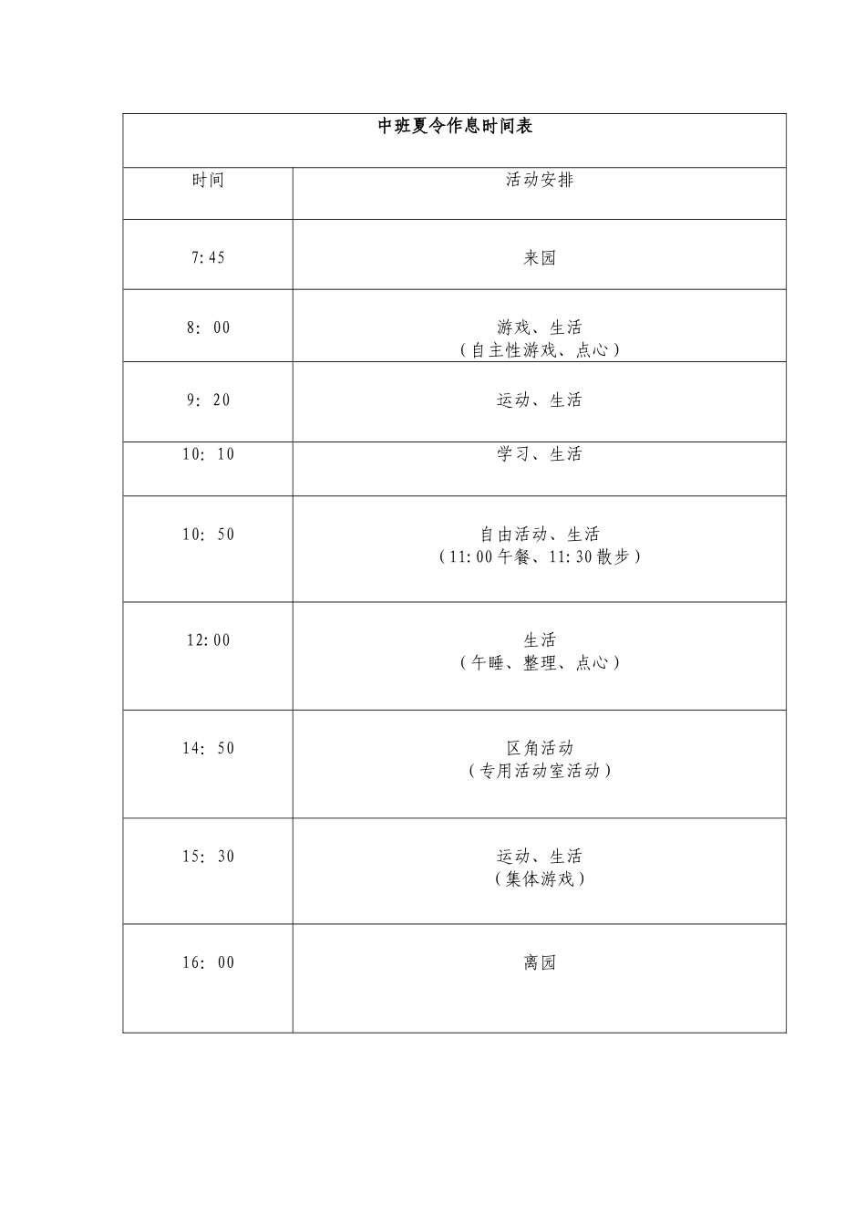 中班夏令作息时间表_第1页
