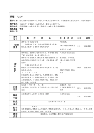 比大小教学设计文档