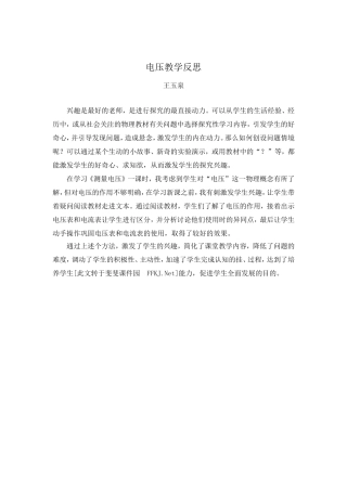 电压教学反思1