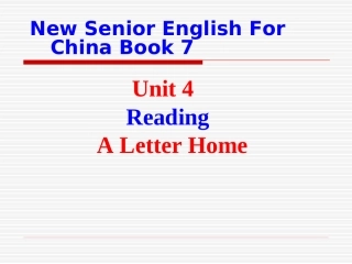 人教版+M7+U4　Reading++A+letter+home++19张