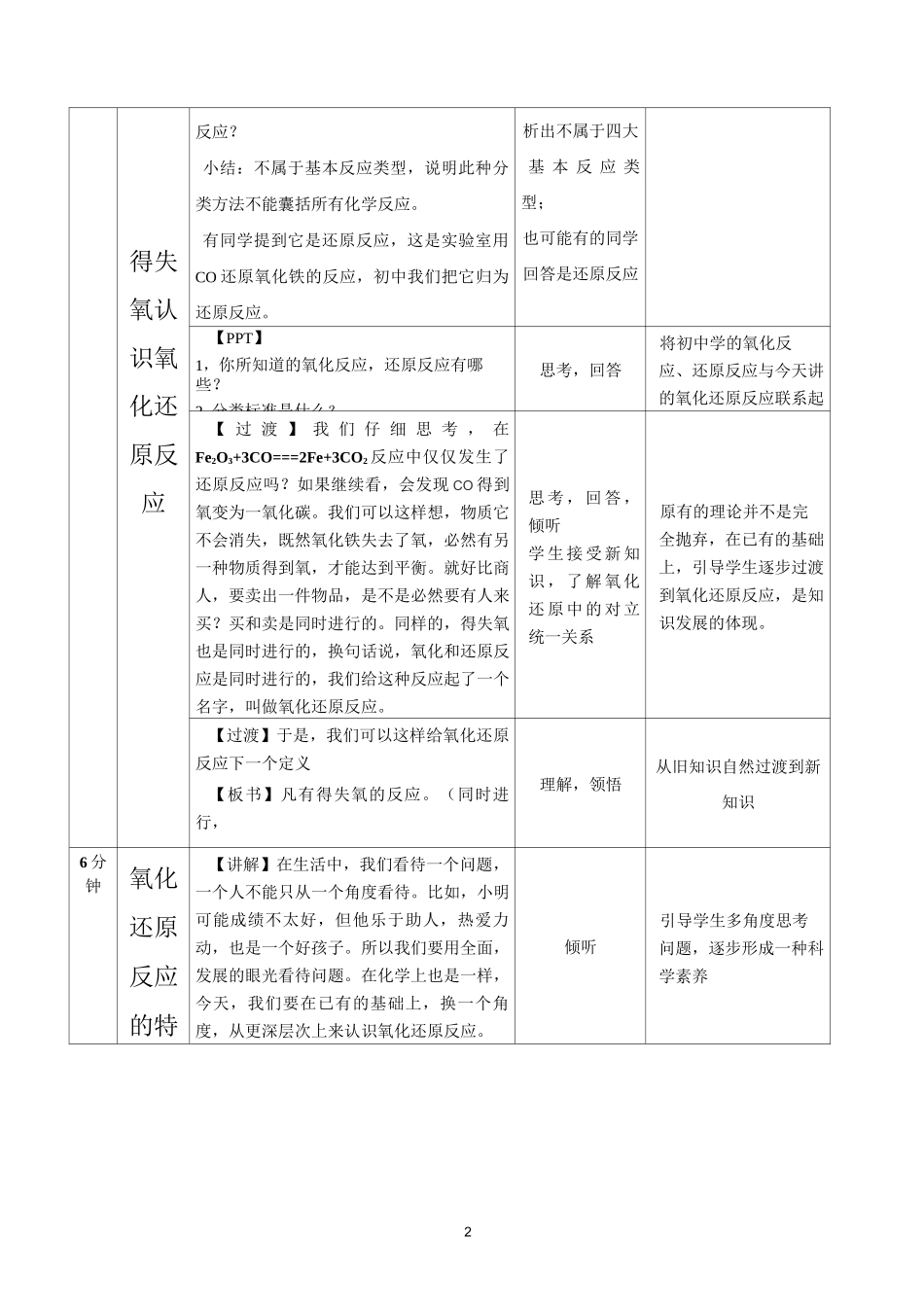 氧化还原反应教案 _第2页