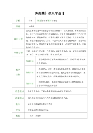 公共艺术(音乐篇)第三单元第五节 协奏曲