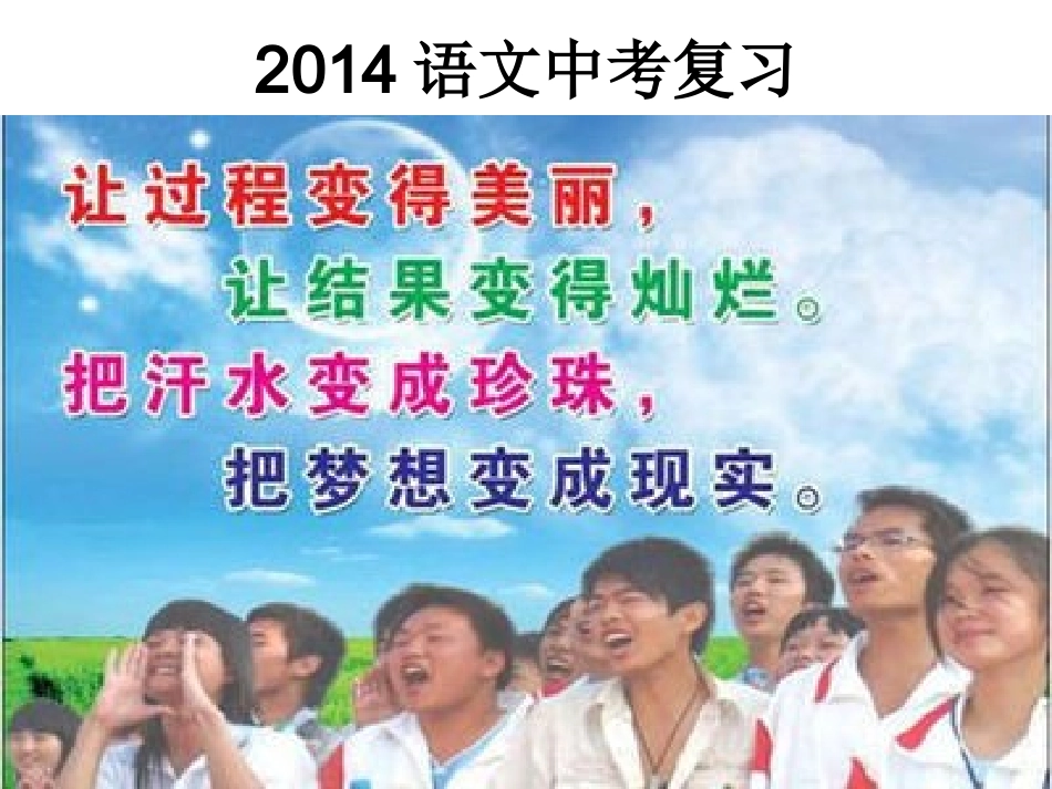 2014年语文中考复习——成语、病句、排序、名著（黄琳）_第1页