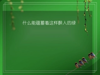 翠绿柳芽PPT模板