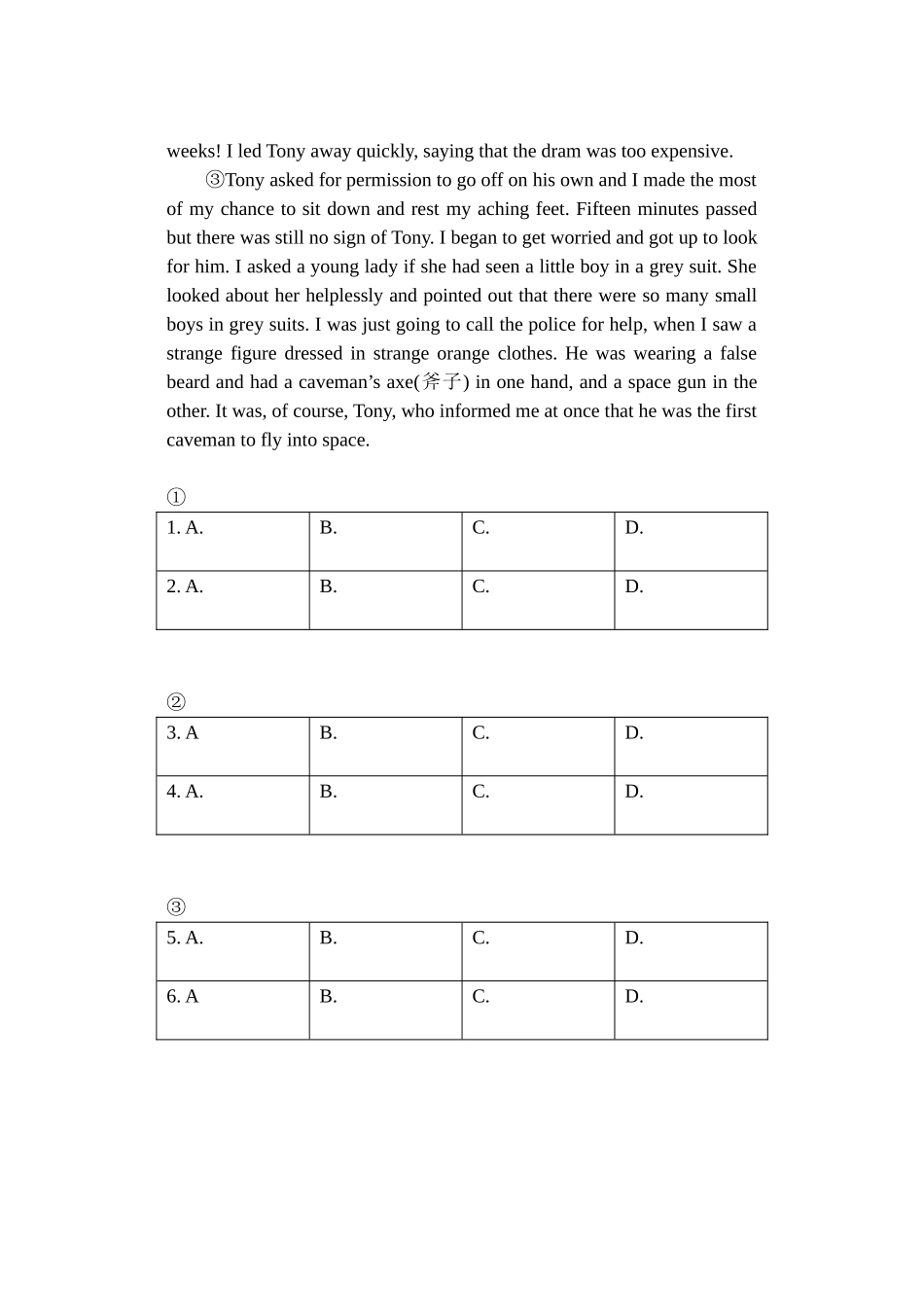 完形填空学生页哈73中侯玉珑_第2页