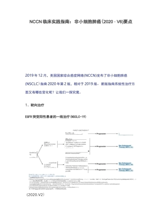 NCCN临床实践指南：非小细胞肺癌(2020.V6)