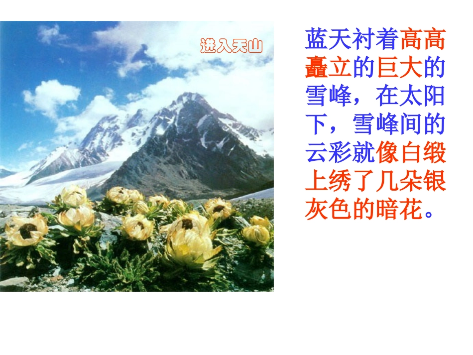 人教新课标四年级语文下册《七月的天山1》PPT课件_第3页