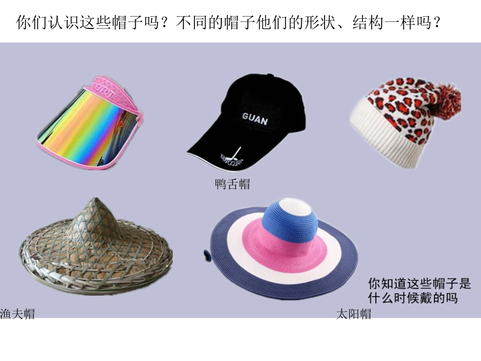 中班科学：各种各样的帽子_第3页
