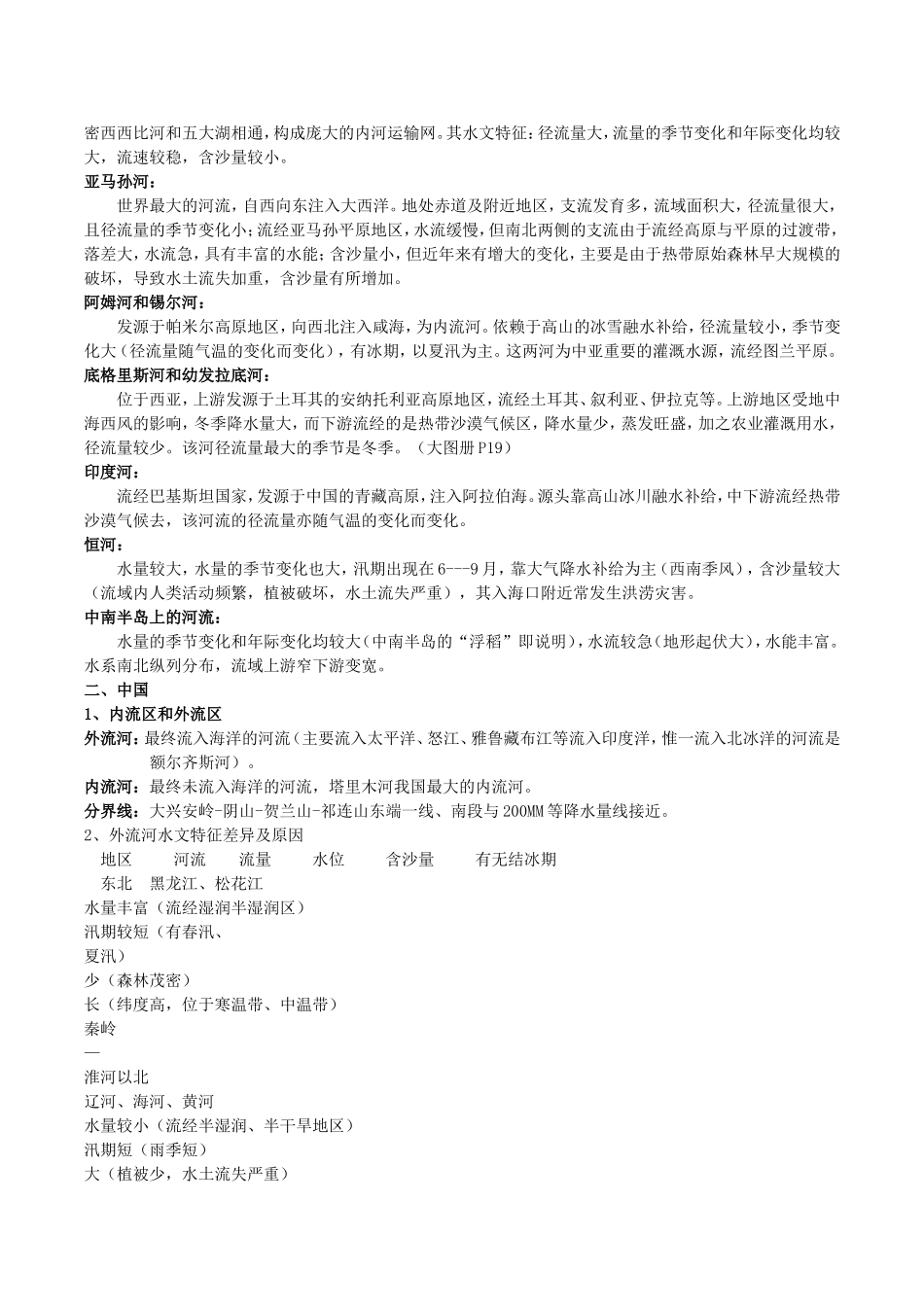 世界主要河流水文特征_第2页