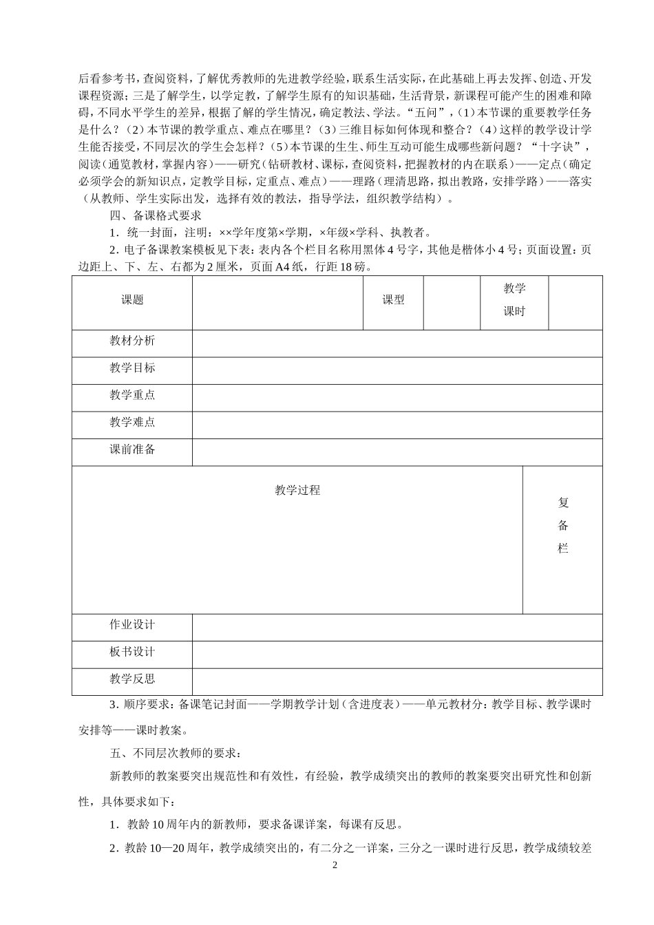 顺河镇教师备课要求_第2页
