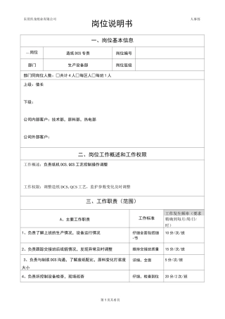 10岗位说明书(造纸DCS)