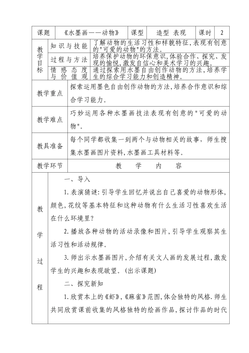 水墨画－《动物》_第1页