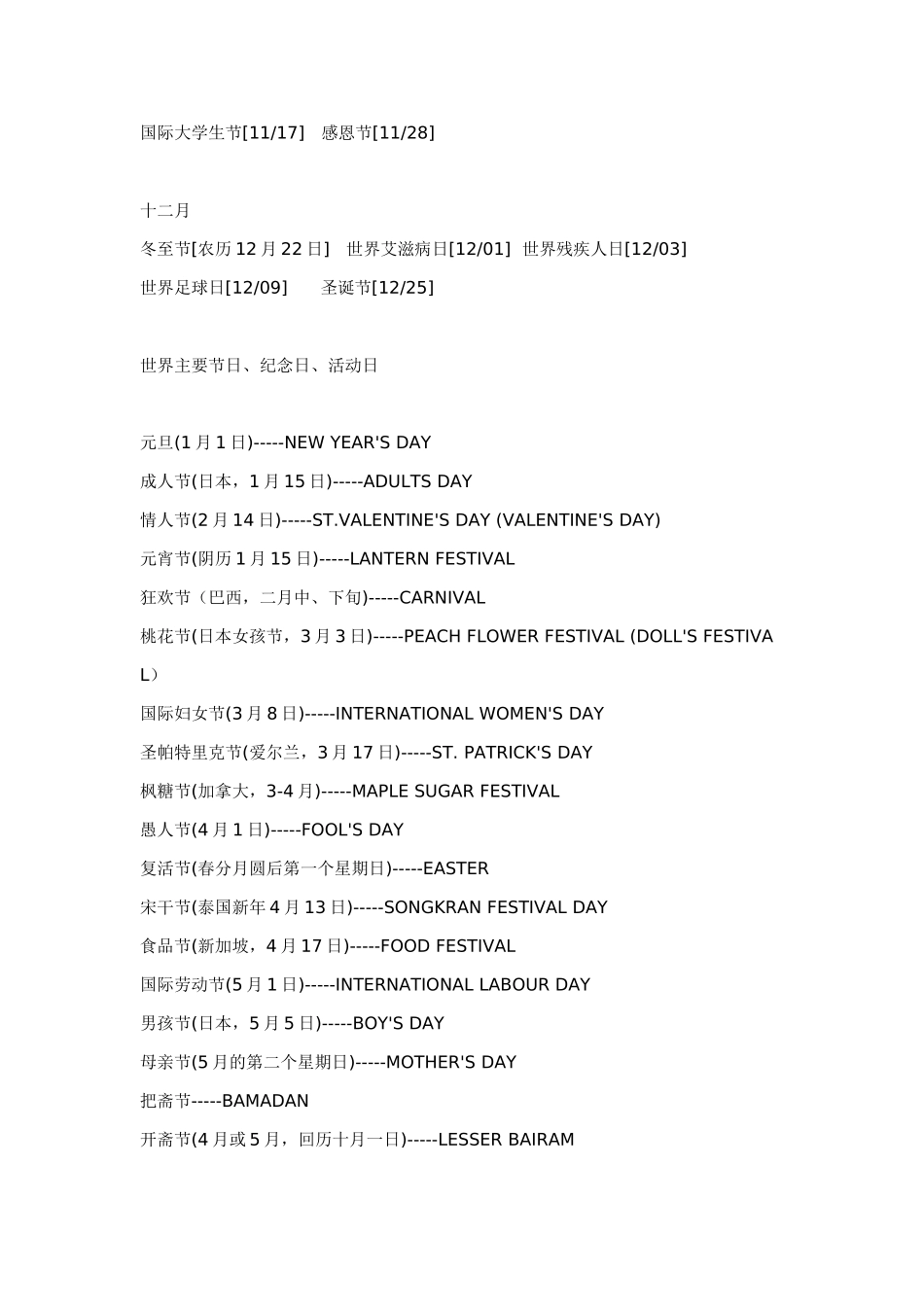 中国及世界节日大全_第3页