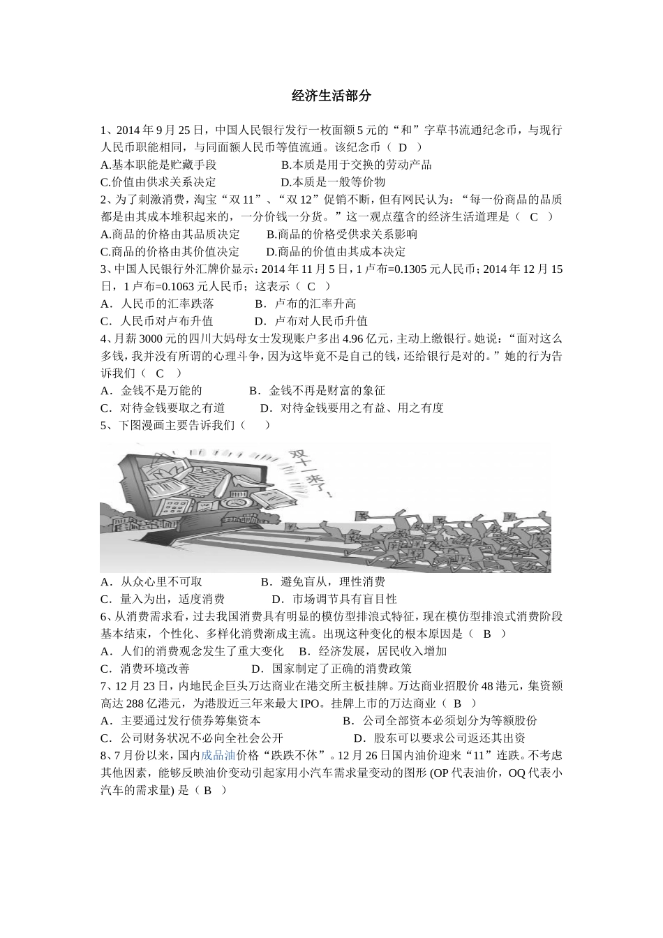 学业水平测试经济生活_第1页
