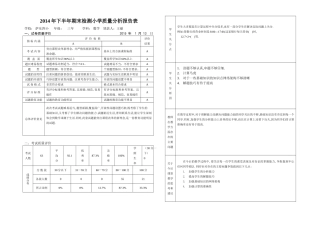 2014年三年级数学质量分析