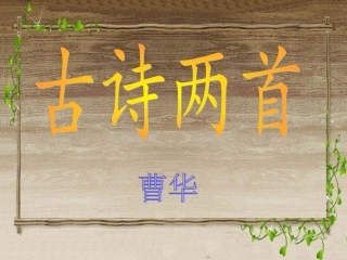古诗两首-曹华