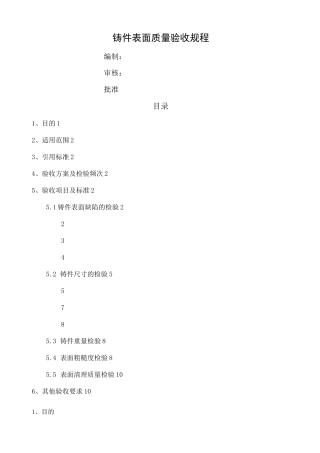 铸件外观质量验收规程