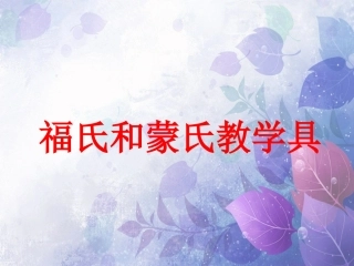 幼儿园中福氏和蒙氏教学具介绍