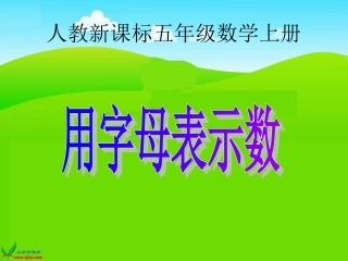 人教新课标数学五年级上册《用字母表示数11》PPT课件