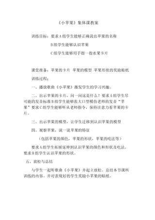 智力障碍学生学前集体课教案