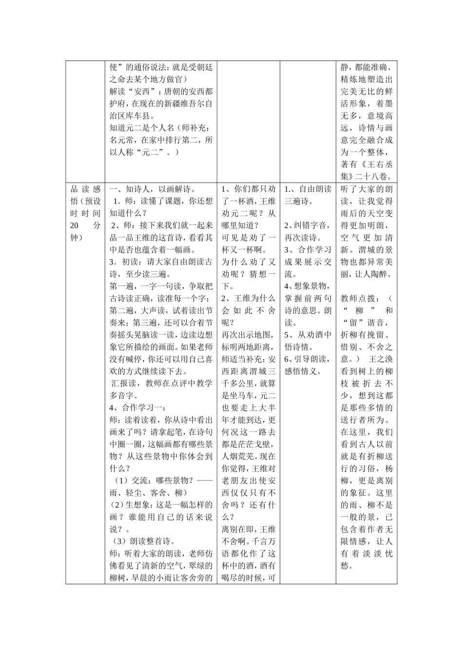 《送元二使安西》导学案_第2页