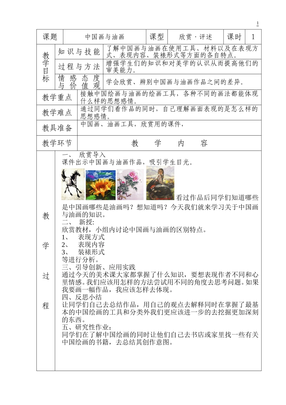 中国画与油画_第1页