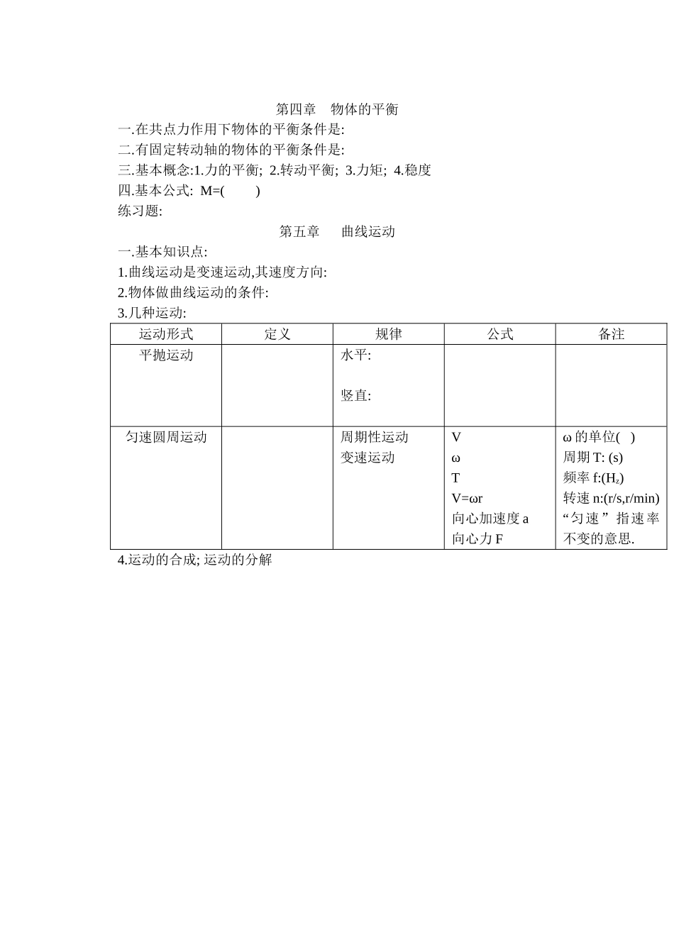第四章物体的平衡_第1页