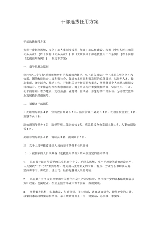 干部选拔任用方案