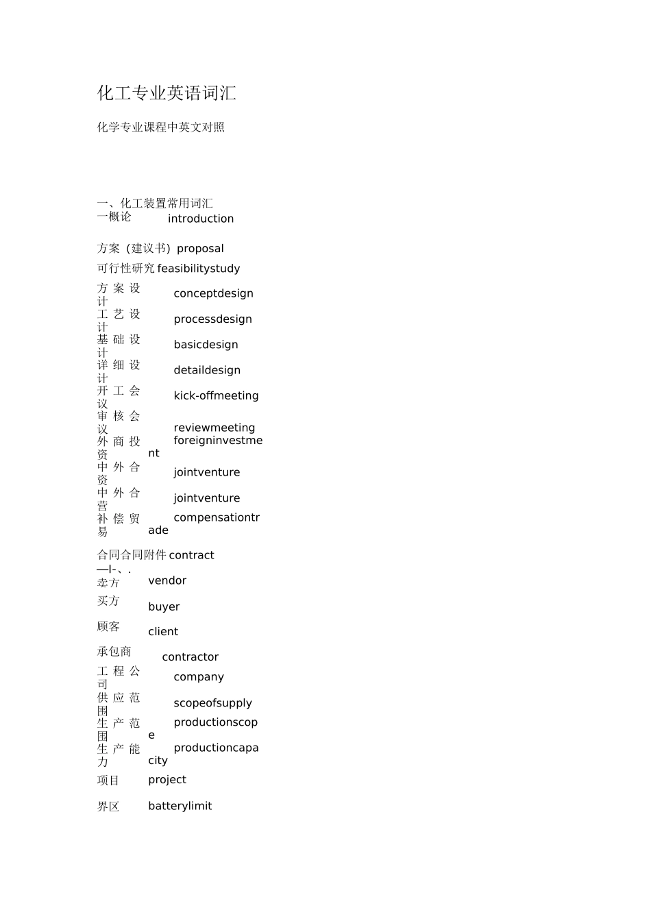 化工常用英语词汇_第1页