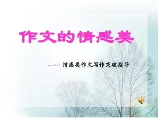 二、初中作文系列课件-作文的情感美