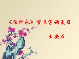 《伤仲永》重点字词复习