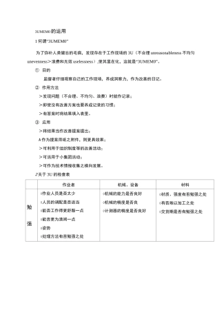 3UMEMO的运用