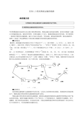 运输线路优化分解