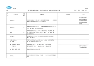 简易升降类机械式停车设备型式试验报告原始记录