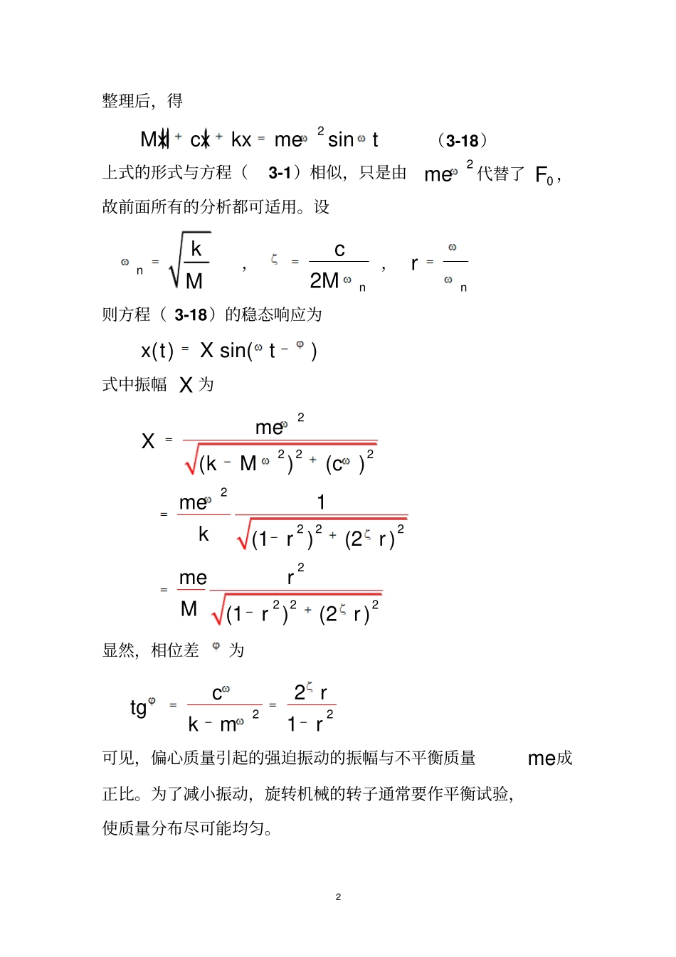 简谐激励振动理论的应用讲解_第2页