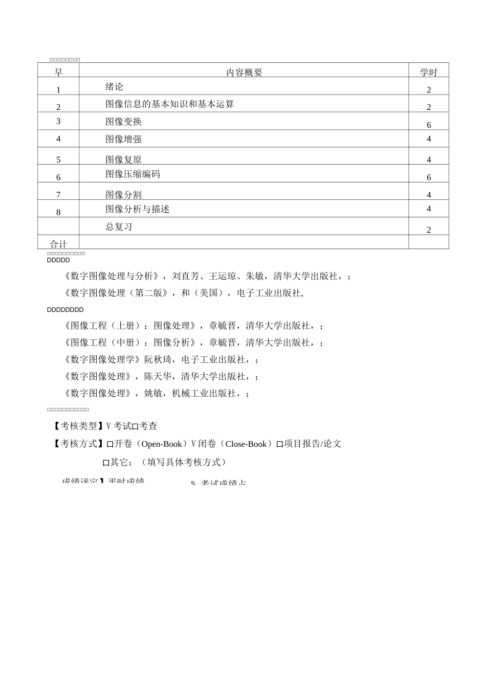数字图像处理教学大纲_第3页