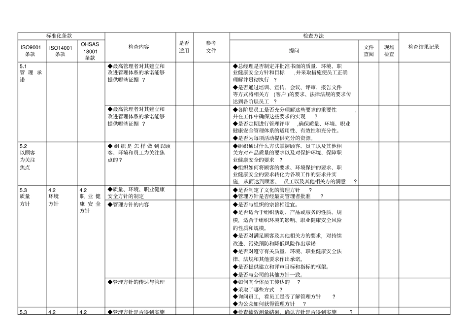 管理体系内部审核检查表_第3页