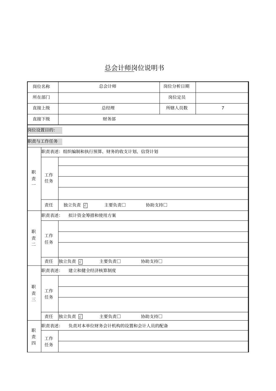 管理层岗位说明书_第1页