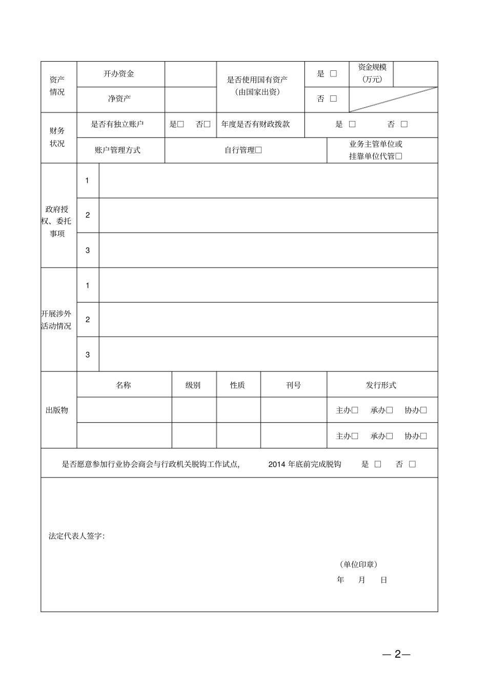 管行业协会商会基本情况调查表_第2页