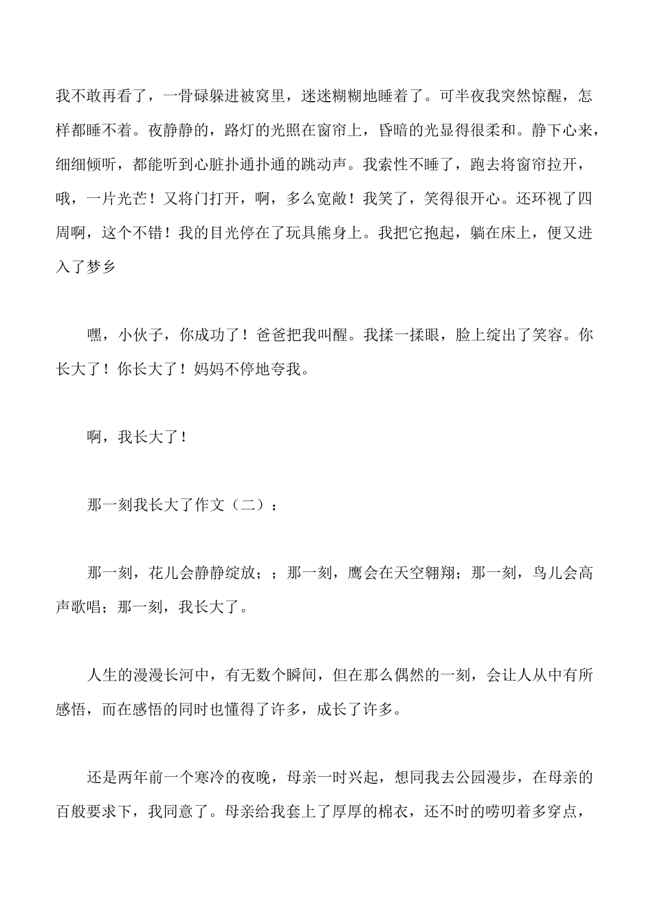 那一刻我长大了作文_第2页