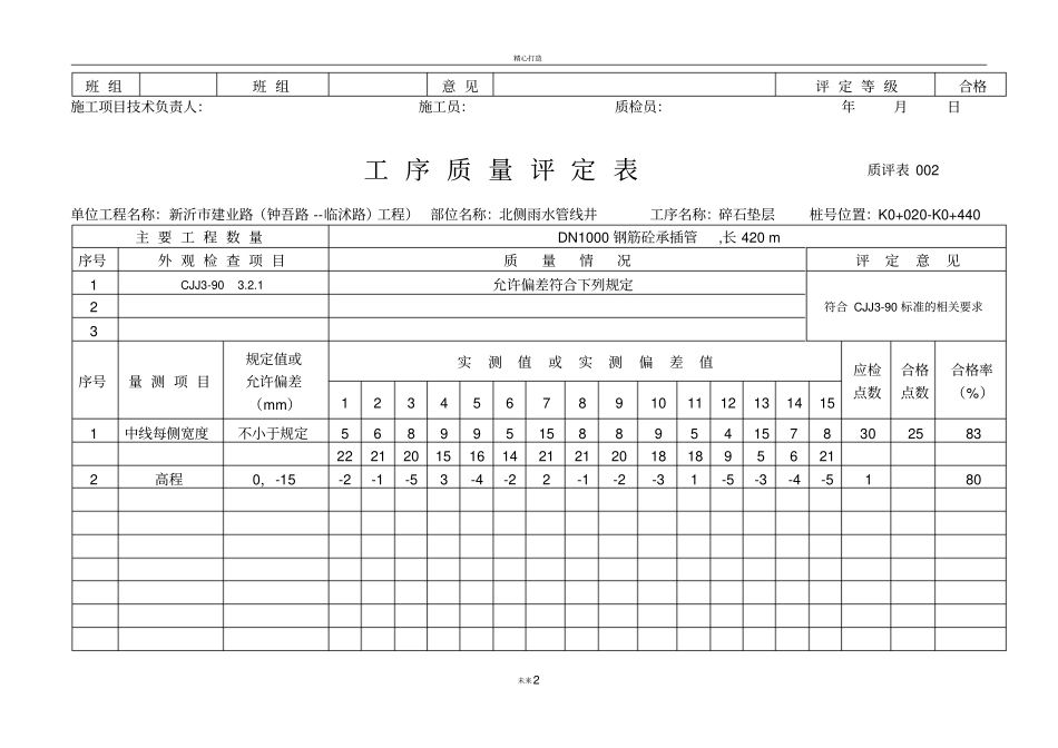 管道工序质量评定表_第2页