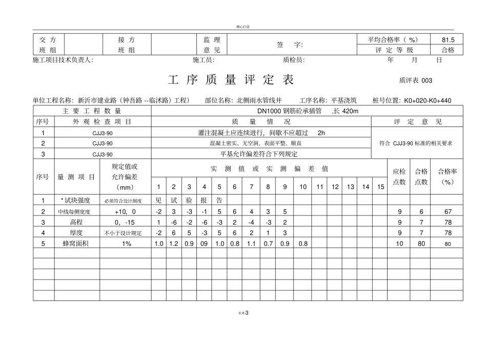 管道工序质量评定表_第3页